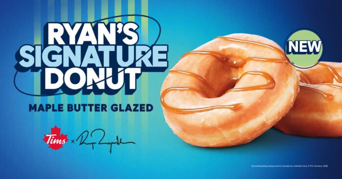 Tim Hortons® launching its second collab with Ryan Reynolds, this time on a new Ryan’s Signature Donut (CNW Group/Tim Hortons)